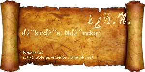 Ökrös Nándor névjegykártya
