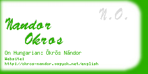 nandor okros business card